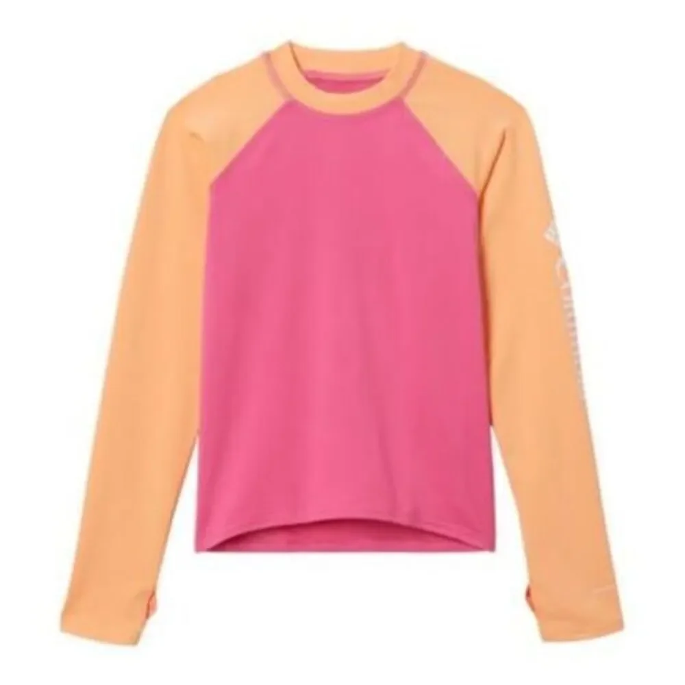 Columbia Girls Pink and Orange Sandy Shore Long Sleeve Sunguard Shirt Size‎ YXL